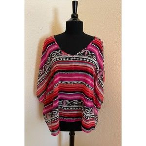 Forever 21 Serape Southwest Print Sheer Top - Sz S